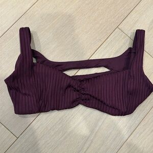 Women’s Ribbed Bikini Top in Plum